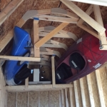 Twin Lakes 7x17 Barn with custom kayak holders